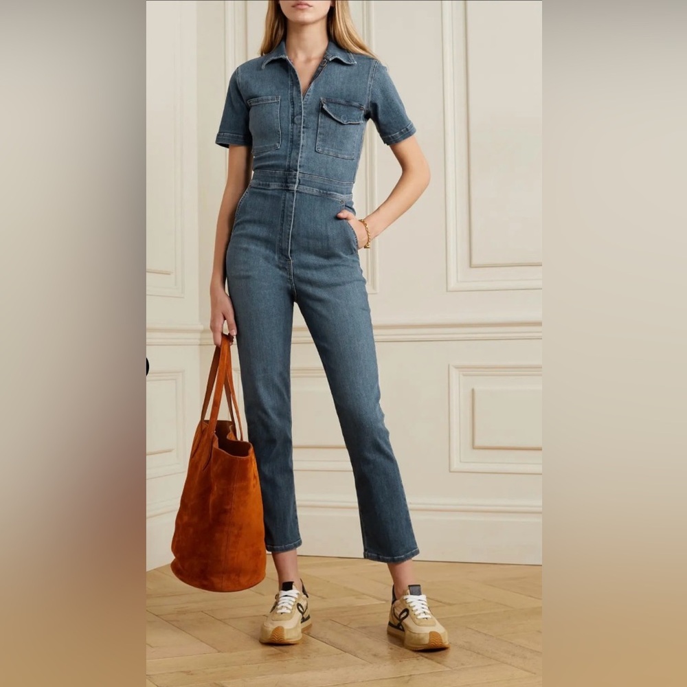Rivet Utility Jumpsuit

M with stretch 
19” pit to pit
14.5” waist
24.5” inseam